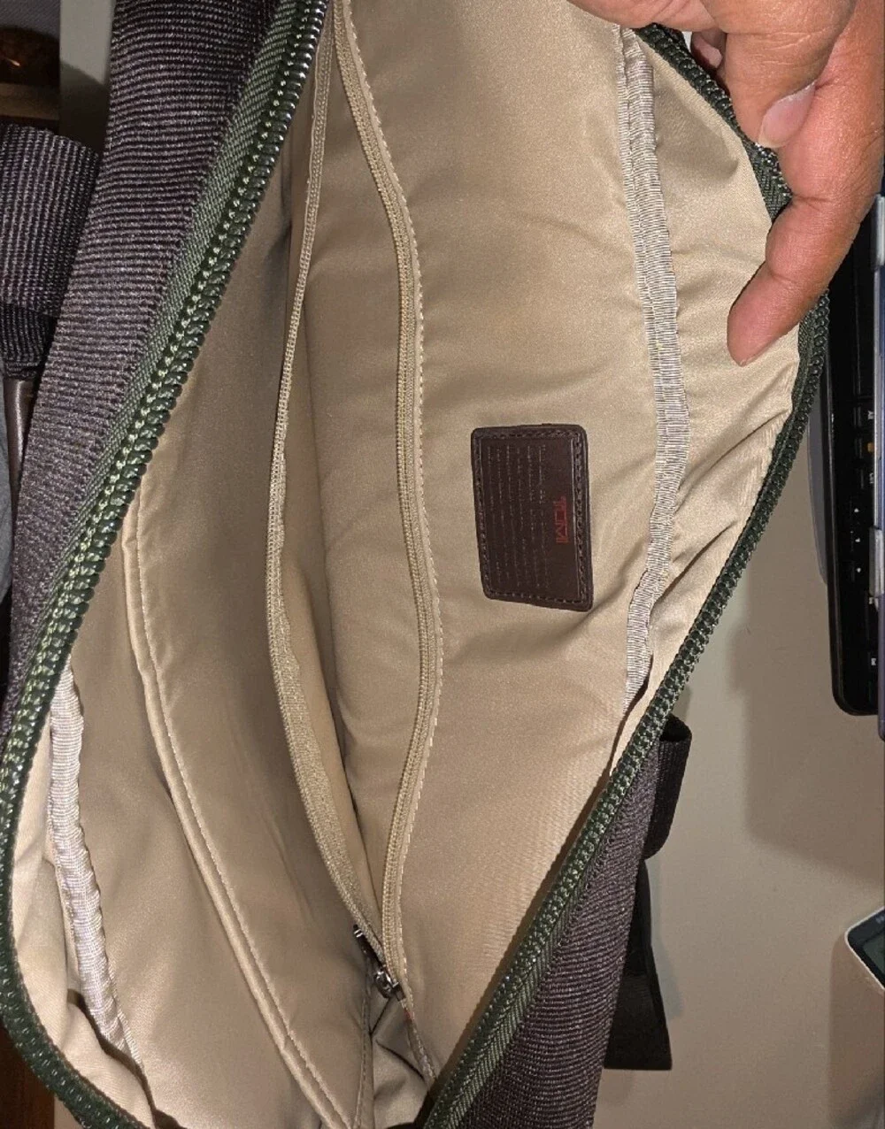 Tumi Seattle Zip Top Brief Olive Green Laptop Messenger Bag